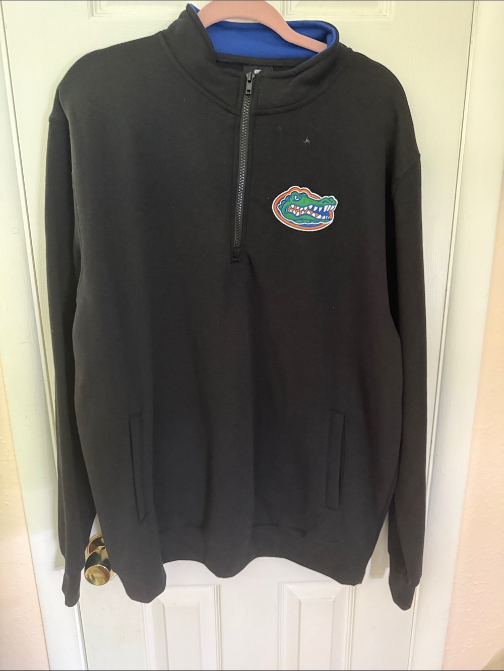 FL. Gators Men's Black Pullover with Royal Blue Trim